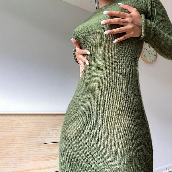 casual dresses knitted bodycon dress fashion streetwear women autumn y2k solid o-neck long sleeve maxi, Black;gray
casual dresses knitted bodycon dress fashion streetwear women autumn y2k solid o-neck long sleeve maxi, Black;gray
