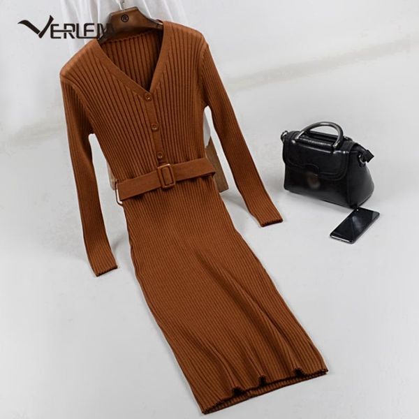 casual dresses verlena 2021 button front v-neck long sleeve knitted women dress elegant adjustable belt bandage solid black winter, Black;gray
casual dresses verlena 2021 button front v-neck long sleeve knitted women dress elegant adjustable belt bandage solid black winter, Black;gray