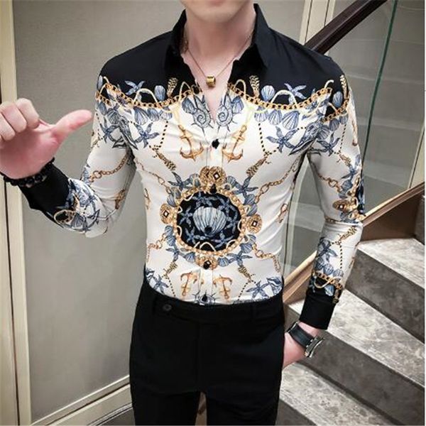 2021spring korean clothes streetwear fashion print casual slim fit men shirt dress party tuxedo camiseta masculina d5iy, White
2021spring korean clothes streetwear fashion print casual slim fit men shirt dress party tuxedo camiseta masculina d5iy, White