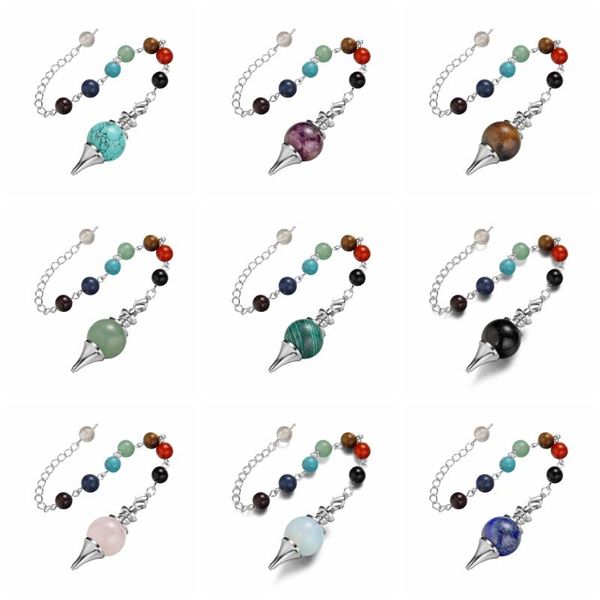 pendant necklaces ashmita natural stone sphere yoga pendulum 18mm balls pendants with 7 chakra crystal gems stones chain for lucky birthday, Silver
pendant necklaces ashmita natural stone sphere yoga pendulum 18mm balls pendants with 7 chakra crystal gems stones chain for lucky birthday, Silver
