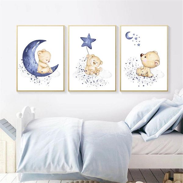paintings children nursery art prints blue star moon bear canvas painting cartoon animal poster nordic wall pictures baby room decor
paintings children nursery art prints blue star moon bear canvas painting cartoon animal poster nordic wall pictures baby room decor