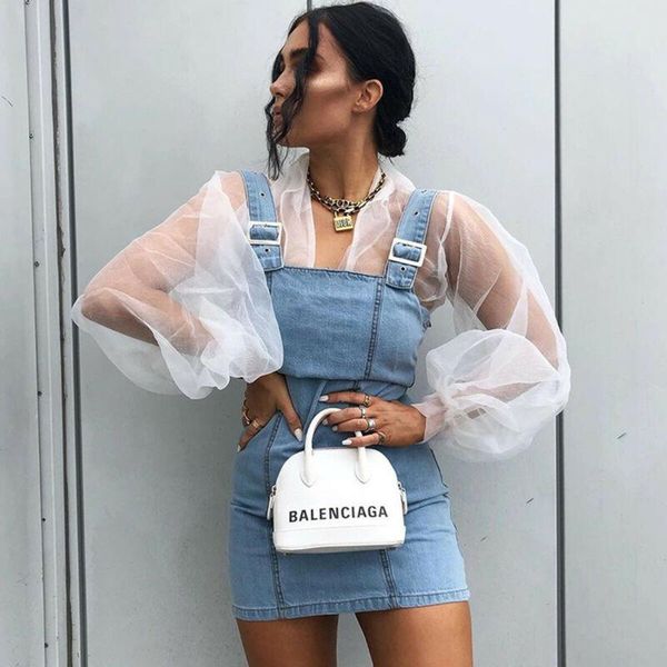 women's blouses & shirts 2021 fashion women see-through sheer mesh causal blouse puff sleeve shirt lady office lace, White
women's blouses & shirts 2021 fashion women see-through sheer mesh causal blouse puff sleeve shirt lady office lace, White