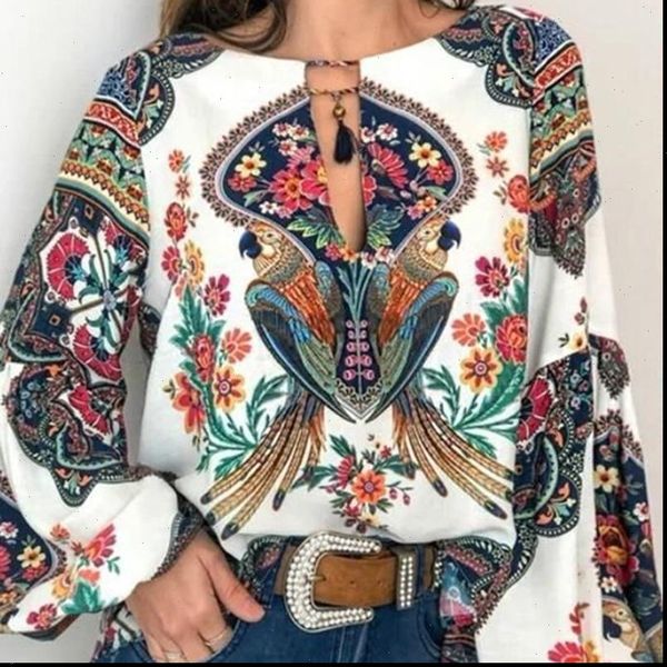 women bohemian clothing plus size blouse shirt vintage floral print ladies s blouses casual blusa feminina plus size, White
women bohemian clothing plus size blouse shirt vintage floral print ladies s blouses casual blusa feminina plus size, White