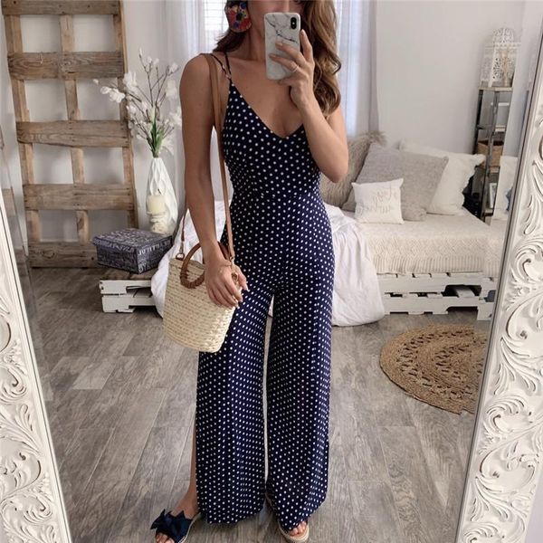 women's jumpsuits & rompers 2021 women summer jumpsuit romper trousers strap polka dot solid bell-bottoms belt pants lady party clubwea, Black;white
women's jumpsuits & rompers 2021 women summer jumpsuit romper trousers strap polka dot solid bell-bottoms belt pants lady party clubwea, Black;white