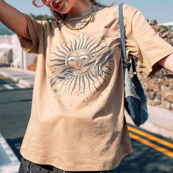 new vintage sun print tee women summer harajuku khaki round neck short sleeve t shirt casual streetwear oversize 2021 n4ok, White
new vintage sun print tee women summer harajuku khaki round neck short sleeve t shirt casual streetwear oversize 2021 n4ok, White