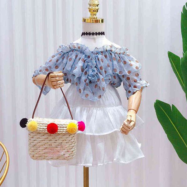 summer girls' clothing sets chiffon suit polka dot short-sleeved t-shirt skirt 2pcs baby kids clothes suit children clothing y220310, White
summer girls' clothing sets chiffon suit polka dot short-sleeved t-shirt skirt 2pcs baby kids clothes suit children clothing y220310, White
