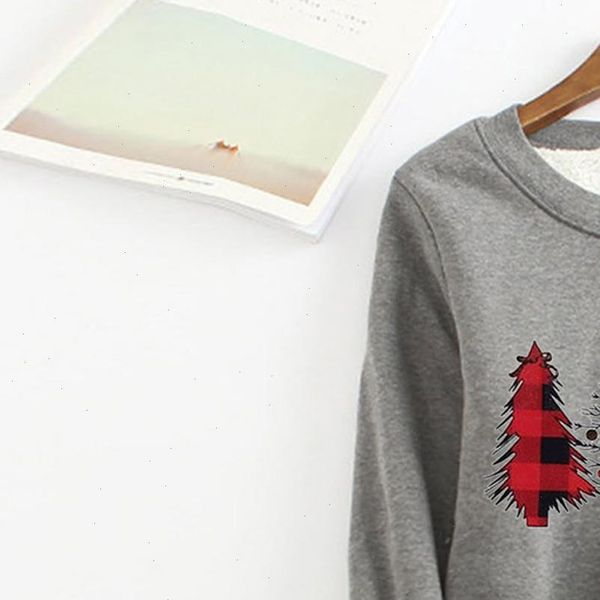 women fleece sweatshirt christmas print gray autumn and winter velvet warm o neck female casual warm blouse, White
women fleece sweatshirt christmas print gray autumn and winter velvet warm o neck female casual warm blouse, White