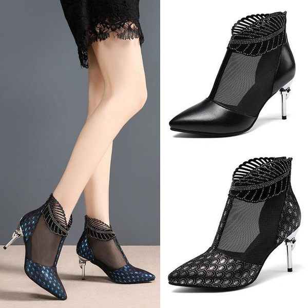 2021 summer new women's fashion single shoes sandals high-heeled net yarn pointed toe fashionable net red women's shoes, Black
2021 summer new women's fashion single shoes sandals high-heeled net yarn pointed toe fashionable net red women's shoes, Black