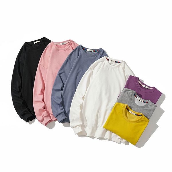 Autumn simple solid color men's plus bulky casual sweater trend couple loose round neck long sleeve T-shirt, White
Autumn simple solid color men's plus bulky casual sweater trend couple loose round neck long sleeve T-shirt, White