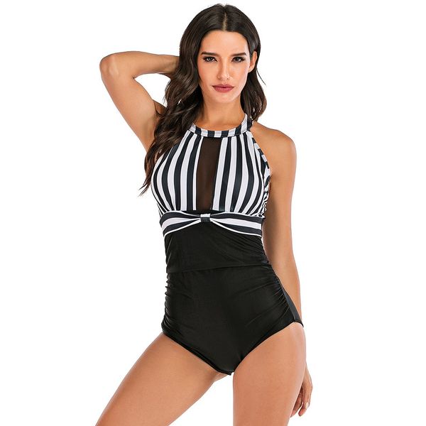bikini 2020 splice stripe mesh transparent folds hollow out beach swimwear women one piece swimsuit women biquini bikinis, Black
bikini 2020 splice stripe mesh transparent folds hollow out beach swimwear women one piece swimsuit women biquini bikinis, Black