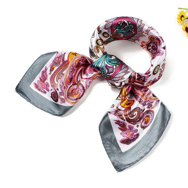 scarves foulard luxury silk scarf square satin scarfs neckerchief 60cm spring reaationary flower bc04, Blue;gray
scarves foulard luxury silk scarf square satin scarfs neckerchief 60cm spring reaationary flower bc04, Blue;gray