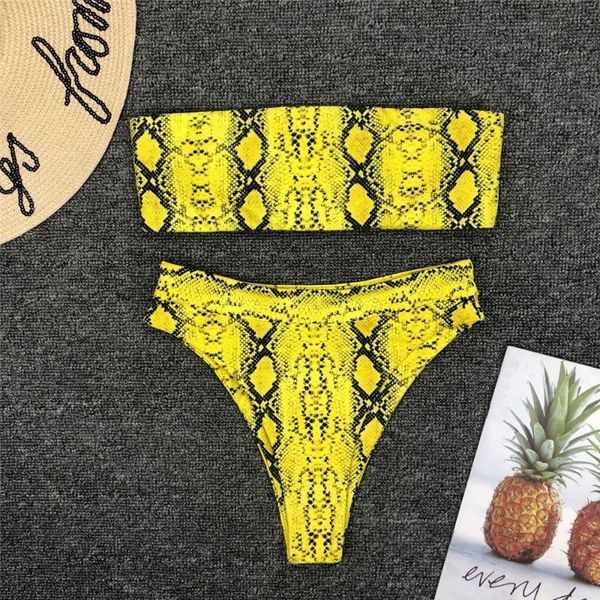 women's swimwear bikini 2021 women yellow leopard print swimsuit one word neck push up bathing suit bikinis, White;black
women's swimwear bikini 2021 women yellow leopard print swimsuit one word neck push up bathing suit bikinis, White;black