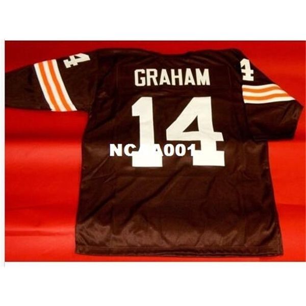 668 #14 otto graham custom 3/4 sleeve retro college jersey size s-4xl or custom any name or number jersey, Black
668 #14 otto graham custom 3/4 sleeve retro college jersey size s-4xl or custom any name or number jersey, Black