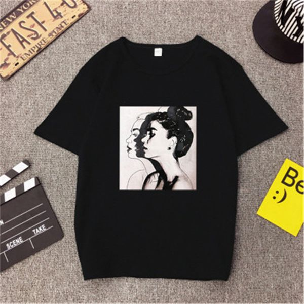 female new fashion t shirt woman spring summer girls print short sleeve o neck cotton spandex women's clothing slim fit soft tshirt, White
female new fashion t shirt woman spring summer girls print short sleeve o neck cotton spandex women's clothing slim fit soft tshirt, White