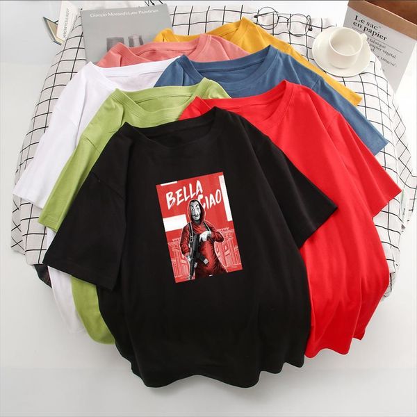 comfortable korean summer multicolor women t shirts minimalism la casa de papel casual graphic, White
comfortable korean summer multicolor women t shirts minimalism la casa de papel casual graphic, White