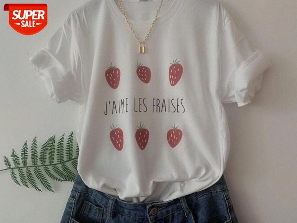 Sunfiz HJN Strawberry Jaime Les Fraises Print T Shirts Summer Short Sleeve Tops Casual Streetwear Harajuku Tumblr Kawaii Tee #iU22, White
Sunfiz HJN Strawberry Jaime Les Fraises Print T Shirts Summer Short Sleeve Tops Casual Streetwear Harajuku Tumblr Kawaii Tee #iU22, White