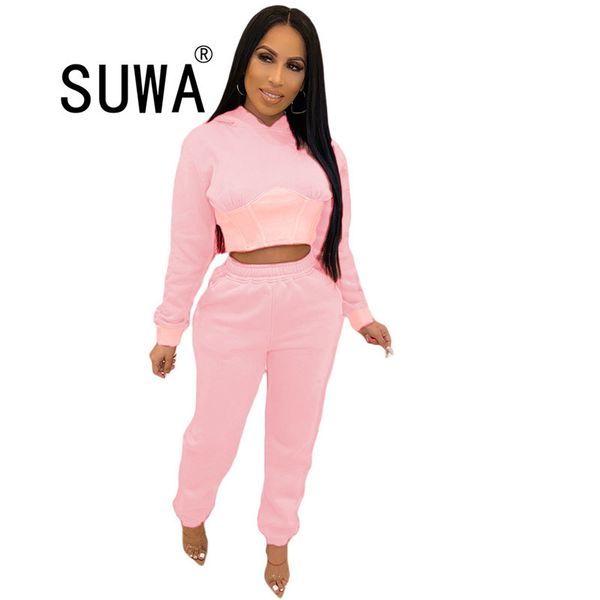 2 piece women pink clothing sweat suit set matching legging sets long sleeve pullover sweatshirt + joggers pants trousers 210525, White
2 piece women pink clothing sweat suit set matching legging sets long sleeve pullover sweatshirt + joggers pants trousers 210525, White