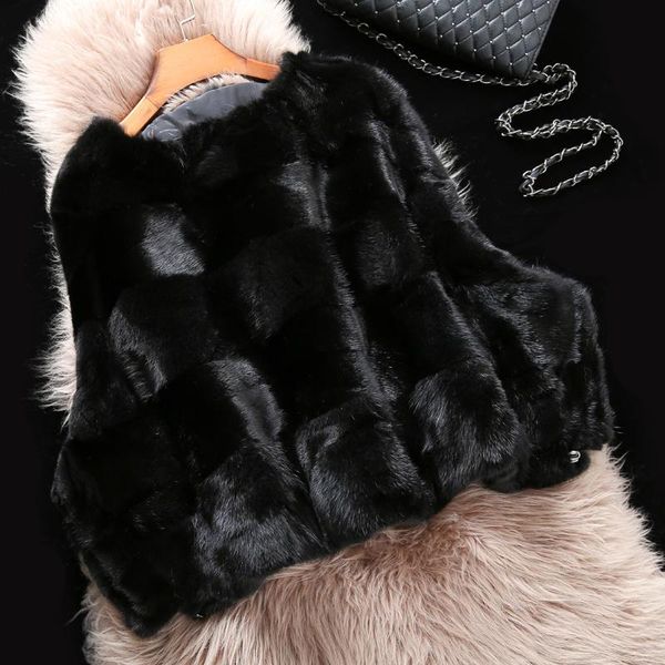 women's fur & faux mink skin coat large winter short pullover whole effect, Black
women's fur & faux mink skin coat large winter short pullover whole effect, Black