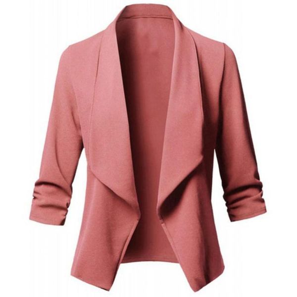 women's suits & blazers open front solid color blazer autumn women ruffled long sleeve suit jacket outerwear for business, White;black
women's suits & blazers open front solid color blazer autumn women ruffled long sleeve suit jacket outerwear for business, White;black