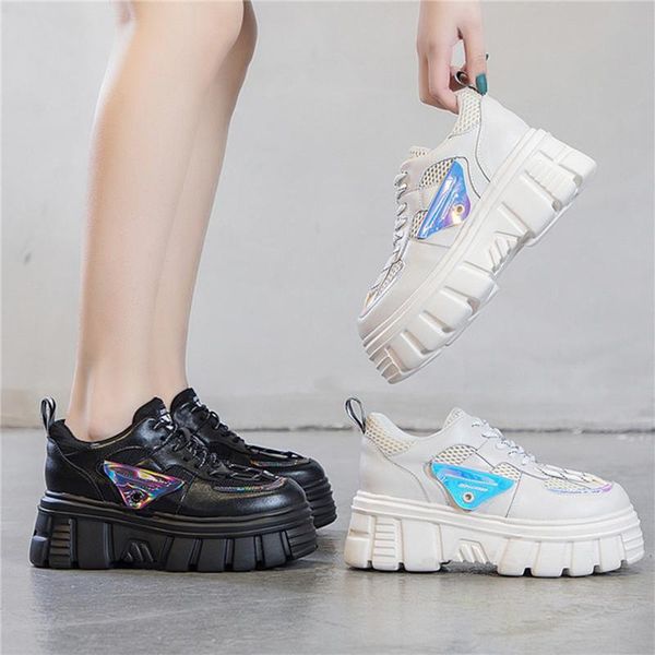 dress shoes casual women shoe 2021 spring leather round head fashion color matching wild women's platform sneakers, Black
dress shoes casual women shoe 2021 spring leather round head fashion color matching wild women's platform sneakers, Black