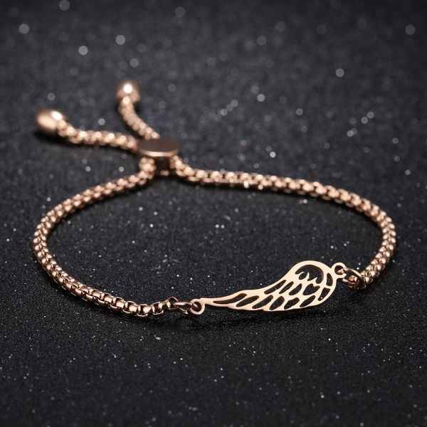 bangle cl-250 titanium steel rose gold-plated angel feather bracelet pull to adjust the length, Black
bangle cl-250 titanium steel rose gold-plated angel feather bracelet pull to adjust the length, Black