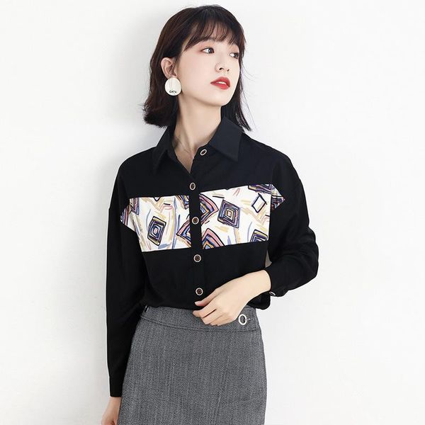 women's blouses & shirts women casual basic spring autumn chiffon blouse print shirt long sleeve patchwork loose plus size s~2xl, White
women's blouses & shirts women casual basic spring autumn chiffon blouse print shirt long sleeve patchwork loose plus size s~2xl, White