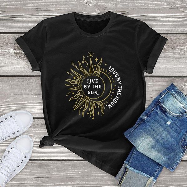 women's t-shirt plus size summer sun moon letters print tshirts womens clothing 100%cotton o neck t shirt short sleeve tee black top, White
women's t-shirt plus size summer sun moon letters print tshirts womens clothing 100%cotton o neck t shirt short sleeve tee black top, White