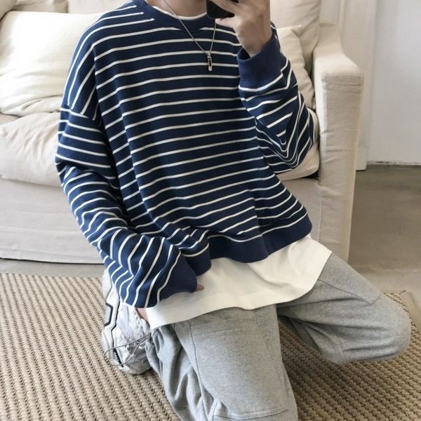2021 new autumn men's two-piece pullover striped printing loose coat hoodies cotton clothes casual sweatshirts size m-2xl 5zoj, Black
2021 new autumn men's two-piece pullover striped printing loose coat hoodies cotton clothes casual sweatshirts size m-2xl 5zoj, Black