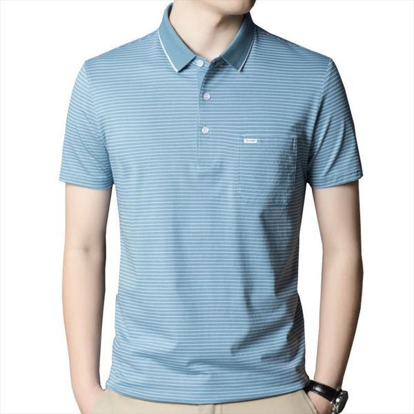 summer shirt mens polo brand pocket shirts short sleeved casual striped clothing, White;black
summer shirt mens polo brand pocket shirts short sleeved casual striped clothing, White;black