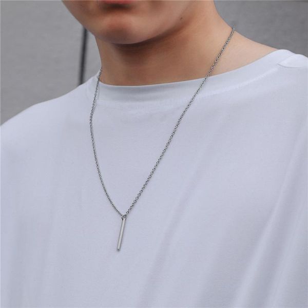 chains men's necklace stainless steel women's simple long chain rectangular pendant couple collar gift, Silver
chains men's necklace stainless steel women's simple long chain rectangular pendant couple collar gift, Silver