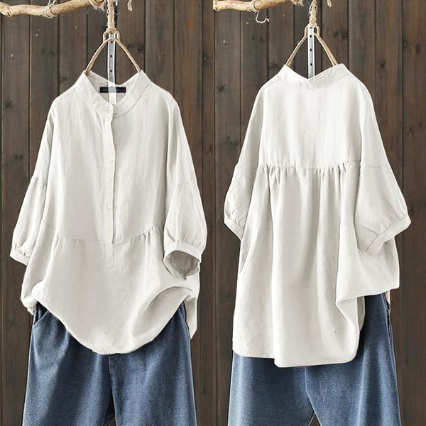 2021 zanzea women cotton blouse summer shirts elegant casual half sleeve female button blusas chemise solid plus size, White
2021 zanzea women cotton blouse summer shirts elegant casual half sleeve female button blusas chemise solid plus size, White