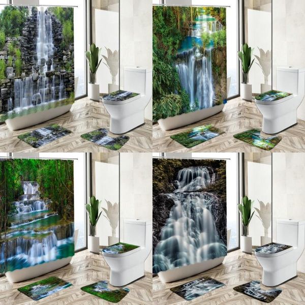 shower curtains natural waterfall scenery curtain set forest green plant stone pography non-slip carpet toilet cover foot mat washable
shower curtains natural waterfall scenery curtain set forest green plant stone pography non-slip carpet toilet cover foot mat washable