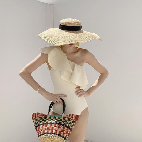 one-piece suits 2021 bikini big lotus leaf cover belly solid coloris thin and conservative one-shoulder swimsuit women
one-piece suits 2021 bikini big lotus leaf cover belly solid coloris thin and conservative one-shoulder swimsuit women