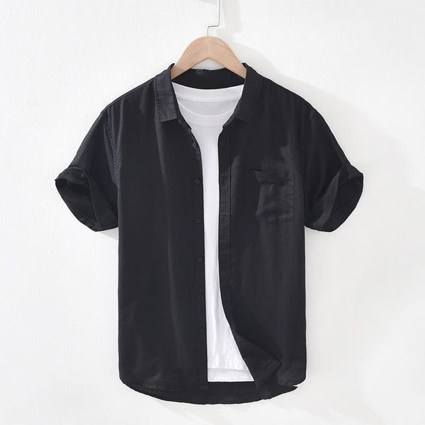 men's casual shirts solid white shirt for men summer cotton linen male pocket decoration button up short sleeve, White;black
men's casual shirts solid white shirt for men summer cotton linen male pocket decoration button up short sleeve, White;black