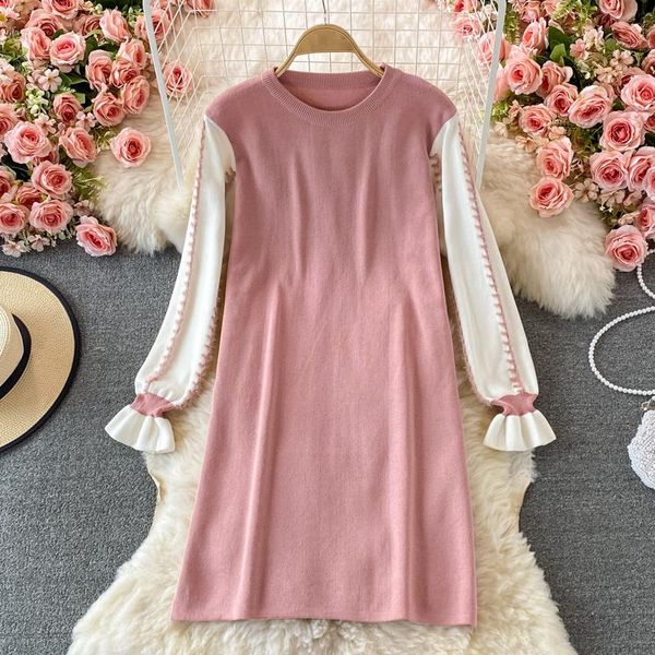 casual dresses autumn and winter 2021 french first love dress sweet fake two piece color matching o-neck knitted long sleeve, Black;gray
casual dresses autumn and winter 2021 french first love dress sweet fake two piece color matching o-neck knitted long sleeve, Black;gray