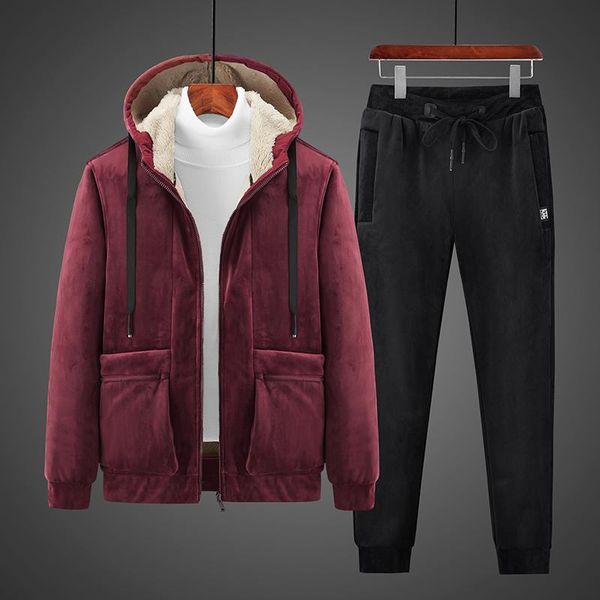 men's tracksuits korean golden velvet hooded suit coat 8xl large clothes autumn and winter plush thickened lamb warm two-piece set, Gray
men's tracksuits korean golden velvet hooded suit coat 8xl large clothes autumn and winter plush thickened lamb warm two-piece set, Gray