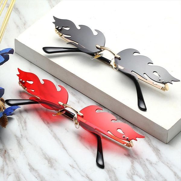 fashion fire flame sunglasses women men rimless wave sun glasses uv 400 eyewear trending narrow, White;black
fashion fire flame sunglasses women men rimless wave sun glasses uv 400 eyewear trending narrow, White;black