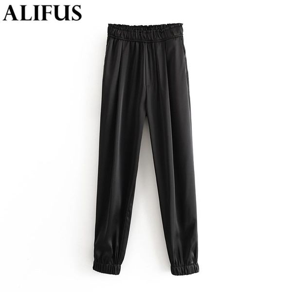 women's pants & capris fashion za women pant 2021 silk satin jogging female elastic waist loose elegant casual trousers pantalones, Black;white
women's pants & capris fashion za women pant 2021 silk satin jogging female elastic waist loose elegant casual trousers pantalones, Black;white