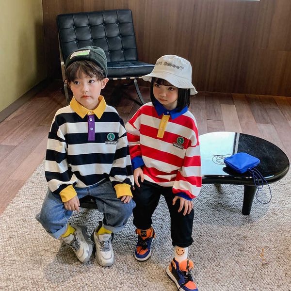 factoryplarclothing and cotton boys im stripe girls polo shirt long sleeve t-shirt 2021 new korean zhongda children's fas, Black;white
factoryplarclothing and cotton boys im stripe girls polo shirt long sleeve t-shirt 2021 new korean zhongda children's fas, Black;white