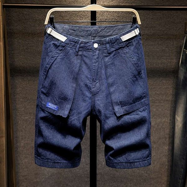 summer thin denim shorts quarter men's straight loose casual breeches work clothes mid pants fashion, Blue
summer thin denim shorts quarter men's straight loose casual breeches work clothes mid pants fashion, Blue