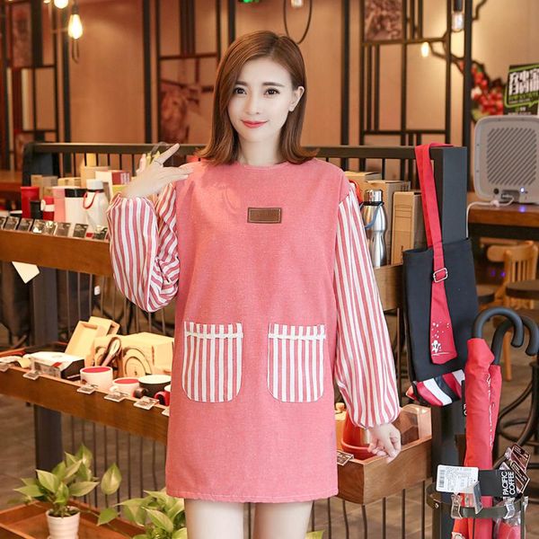 aprons 2021 fashion kitchen waterproof lovely long sleeve cover