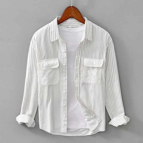 men's casual shirts 2021 arrival long-sleeved pure cotton shirt men brand fashion striped white for camisa chemise, White;black
men's casual shirts 2021 arrival long-sleeved pure cotton shirt men brand fashion striped white for camisa chemise, White;black
