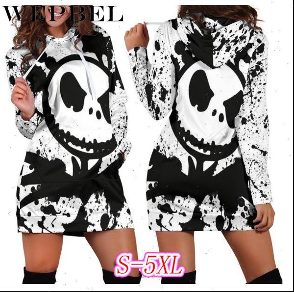 women long hoodies skull cartoon print o neck hooded full sleeve autumn winter halloween pullovers hoodie s 5xl, Black
women long hoodies skull cartoon print o neck hooded full sleeve autumn winter halloween pullovers hoodie s 5xl, Black