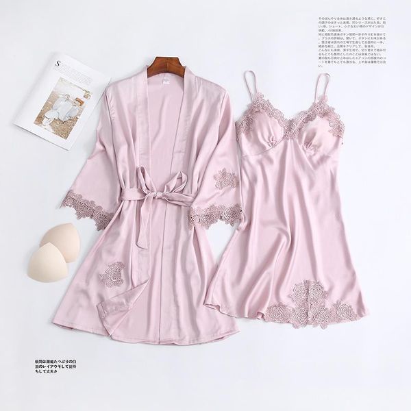 silk 2 piece sleepwear sets robe women pijamas dress long sleeve nightgown lounge wear set womens clothing satin home clothes, Black;red
silk 2 piece sleepwear sets robe women pijamas dress long sleeve nightgown lounge wear set womens clothing satin home clothes, Black;red