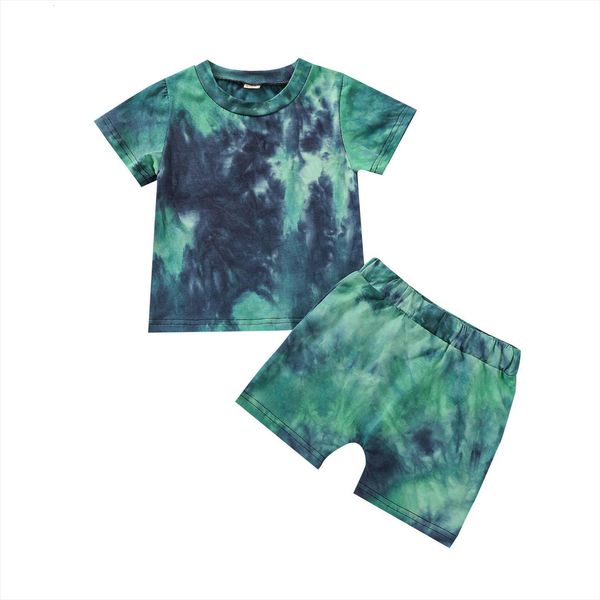 2pcs kid boys outfit summer toddlers round collar random dyeing printing short sleeve casual shorts set, White
2pcs kid boys outfit summer toddlers round collar random dyeing printing short sleeve casual shorts set, White