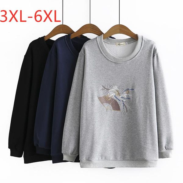 plus size t-shirt large women's autumn and winter style is thin, loose pullover thick velvet embroidered sweater, Black
plus size t-shirt large women's autumn and winter style is thin, loose pullover thick velvet embroidered sweater, Black
