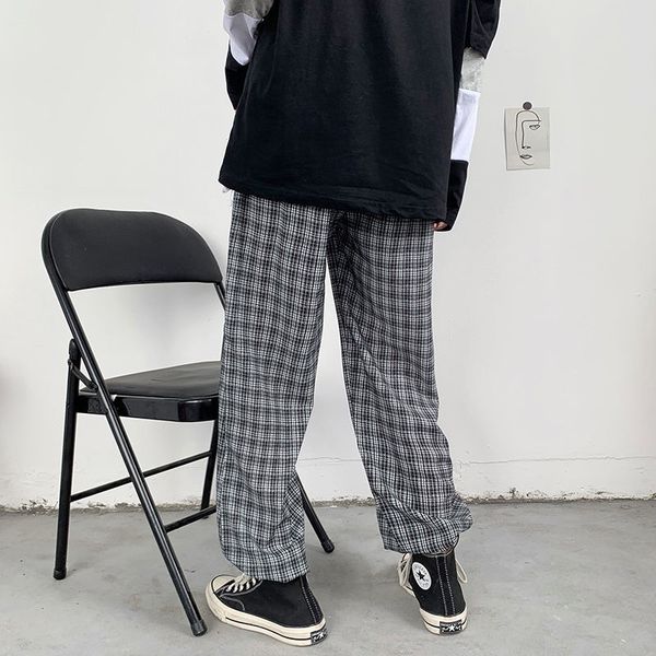 2021 autumn thin plaid men's fashion retro casual men streetwear wild hip-hop straight wide-leg pants mens m-2xl 2hmd, Black
2021 autumn thin plaid men's fashion retro casual men streetwear wild hip-hop straight wide-leg pants mens m-2xl 2hmd, Black