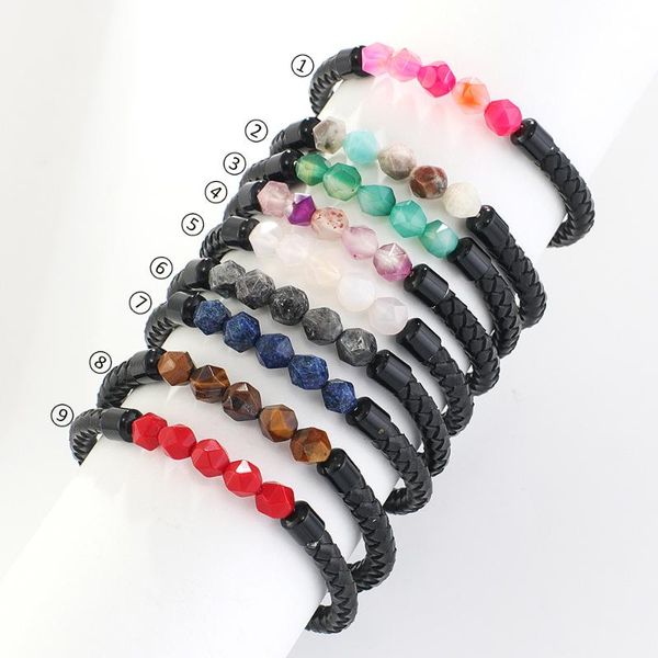 beaded, strands 2021 retro style woven leather natural stone beads magnetic buckle present bracelet for women, Black
beaded, strands 2021 retro style woven leather natural stone beads magnetic buckle present bracelet for women, Black