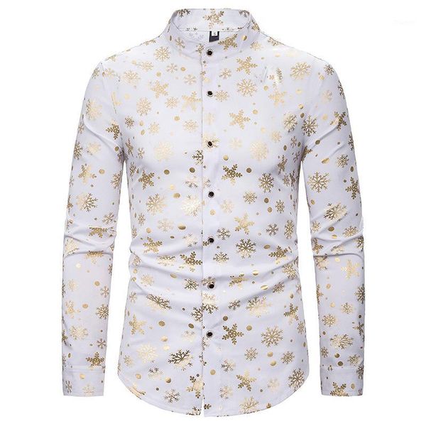men's casual shirts 2021 snow gold bronzing christmas shirt men long sleeve mandarin collar mens black dress xmas party prom costume 2x, White;black
men's casual shirts 2021 snow gold bronzing christmas shirt men long sleeve mandarin collar mens black dress xmas party prom costume 2x, White;black