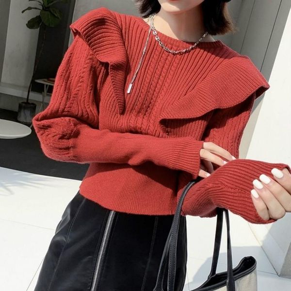 women's sweaters 2021 women autumn winter casual pullover female ruffles o-collar sweater lady long sleeve loose stripted knitted blou, White;black
women's sweaters 2021 women autumn winter casual pullover female ruffles o-collar sweater lady long sleeve loose stripted knitted blou, White;black